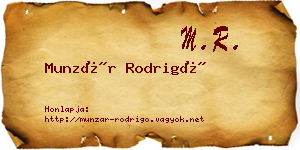 Munzár Rodrigó névjegykártya
